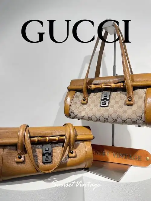 绝版gucci竹节包,一代经典,作为宣传海报主打款即使在今日,颜值依旧
