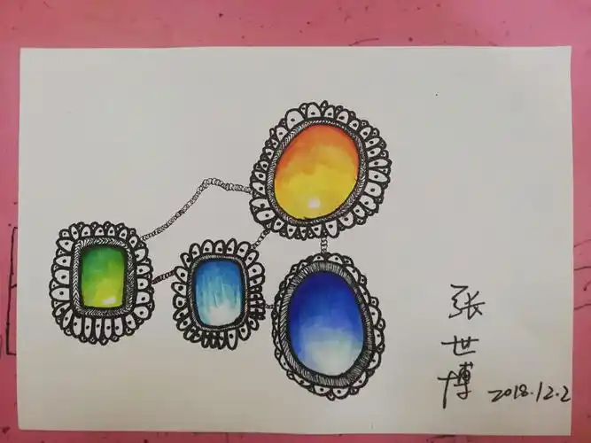 思维绘画周日下午线描——《小小珠宝设计师》