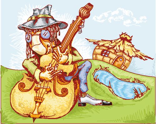 537海报印制海报展板素材415大提琴插画 个性定制