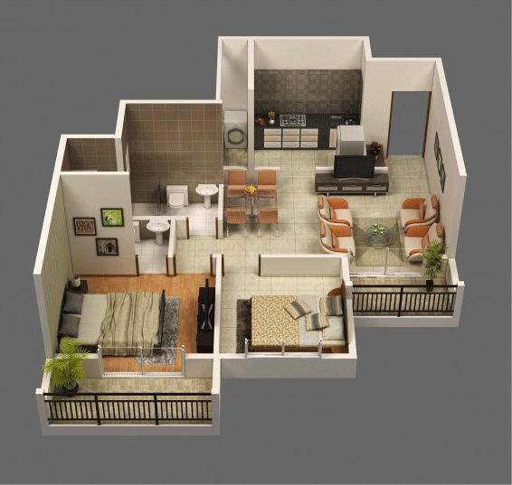 15套两居室3d视角装修平面效果图,看完别忘记收藏