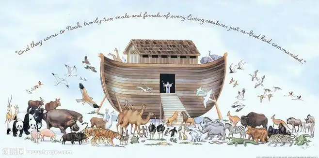卡通动物与诺亚方舟漫画