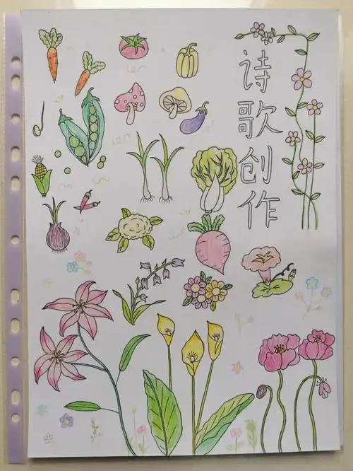 小花蔬菜水果小配画