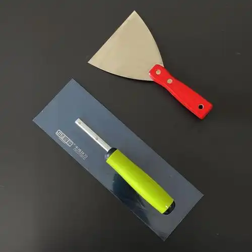 四福不锈钢无钉抹灰刀烤蓝锰钢抹子批刮腻子批灰铲铁板油灰刀镘刀