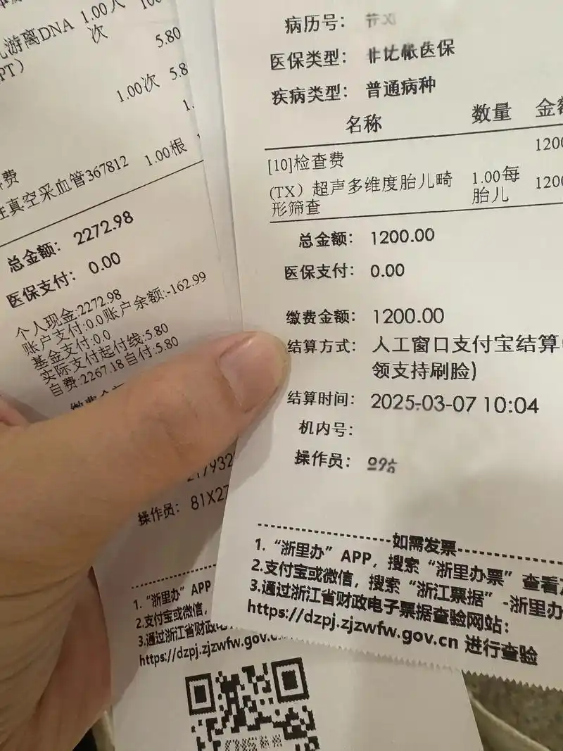 目前16周➕,从前期保胎,到今天无创,四维,共花费10000