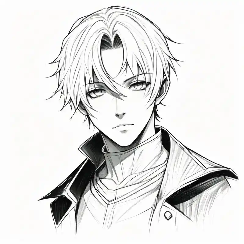 五官清晰正脸头像96 探索黑白素描的魅力,以细腻的笔触捕捉人物的