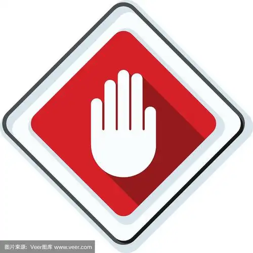 停止手势,绘画插图,警告标识,垃圾邮件,杀毒软件