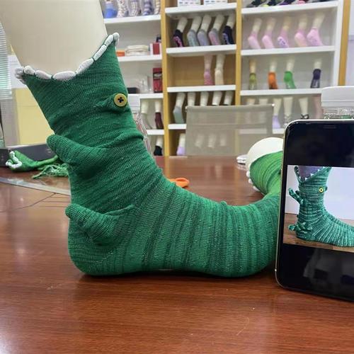 抖音爆款创意搞怪鳄鱼鲨鱼地板袜针织动物袜居家地板袜搞怪袜子