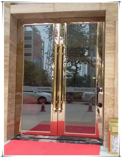 黑钛不锈钢地弹簧门从化区不锈钢地弹簧门不锈钢推拉门