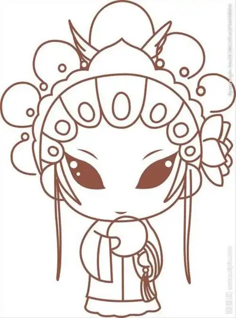 董卓简笔画画法戏剧中《吕布与貂蝉》教你画戏曲人物花旦