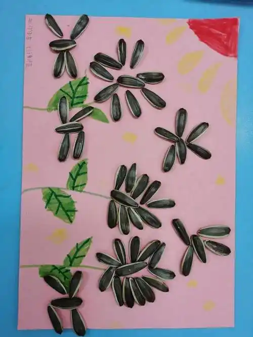 瓜子也能作画?这节创意贴画课令人"瓜"目相看!_作品_绘画_艺术