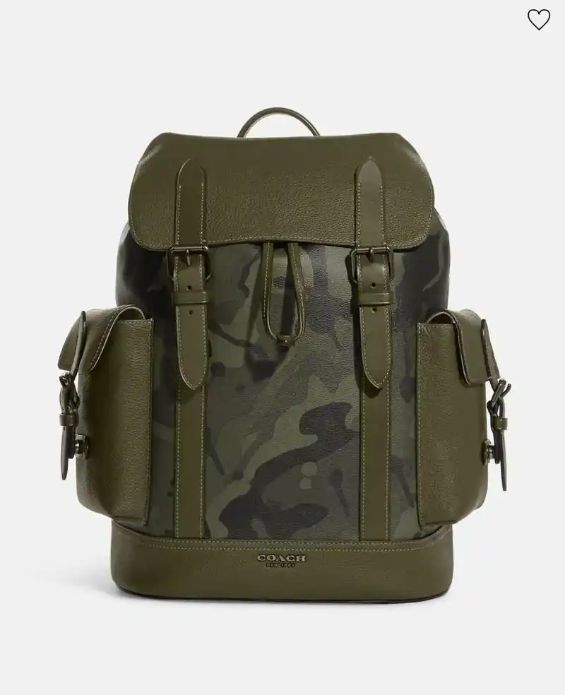 coach男士新款hudson迷彩双肩包