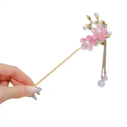 古风流苏发簪女级感新中式旗袍盘发发钗子宫灯步摇发张簪子头饰