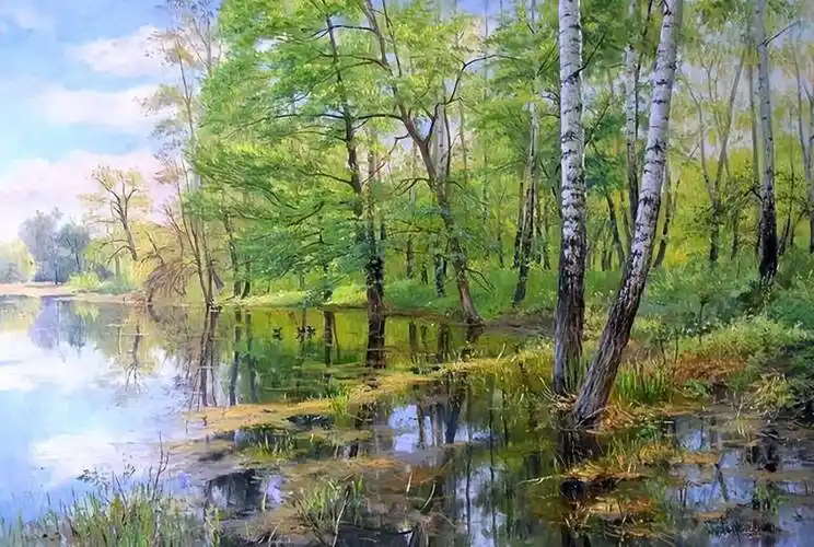 春夏秋冬完美的光色风景油画,唯美轻松,太美了_生活_美文_艺术品