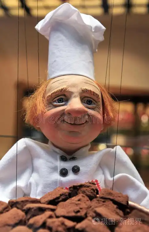 比利时布鲁克塞勒斯的maitre巧克力木偶