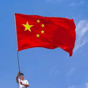 号4号5号三号旗子定制手持带旗杆户外装饰小号大号防水五角星旗帜定做