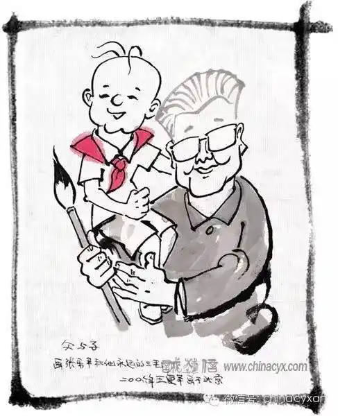 著名漫画家"三毛之父"张乐平漫像