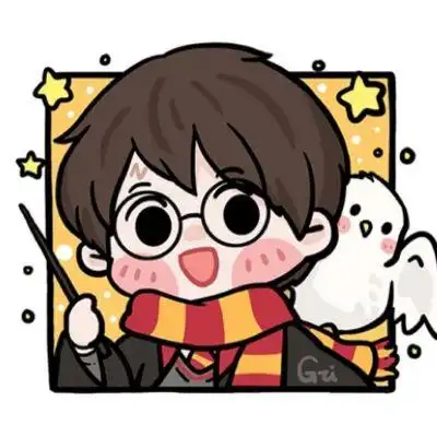 哈利波特团头q版头像,高清手绘的哈利波特团头可爱系列图片_动漫头像