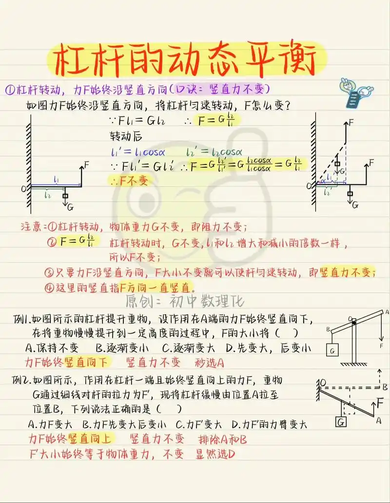 中考物理重难点:杠杆的动态平衡❗❗❗