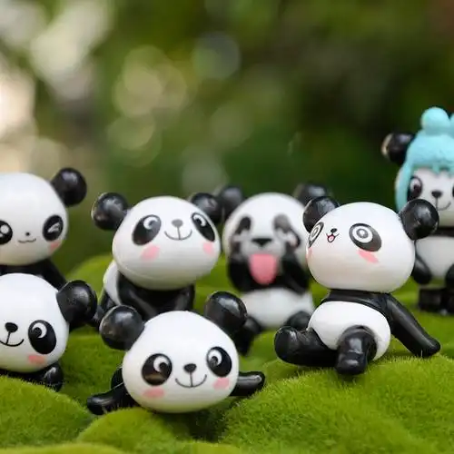 俏皮熊猫蹲蹲礼盒装生日礼物女迷你系桌面小摆件装饰品可爱小物件顿顿