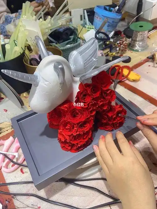 玫瑰花独角兽加工制作