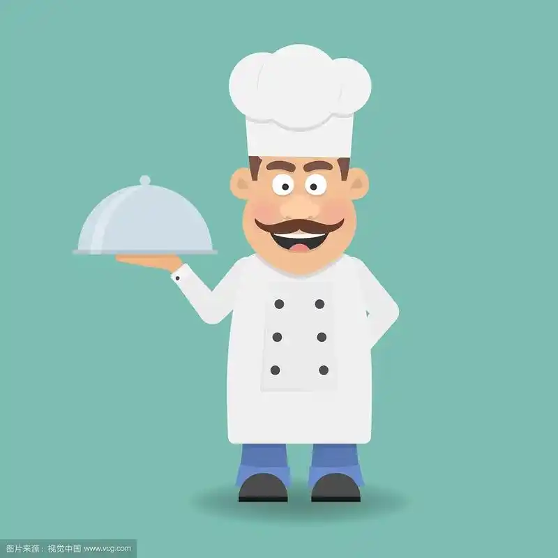 微笑的厨师厨师或厨房卡通人物