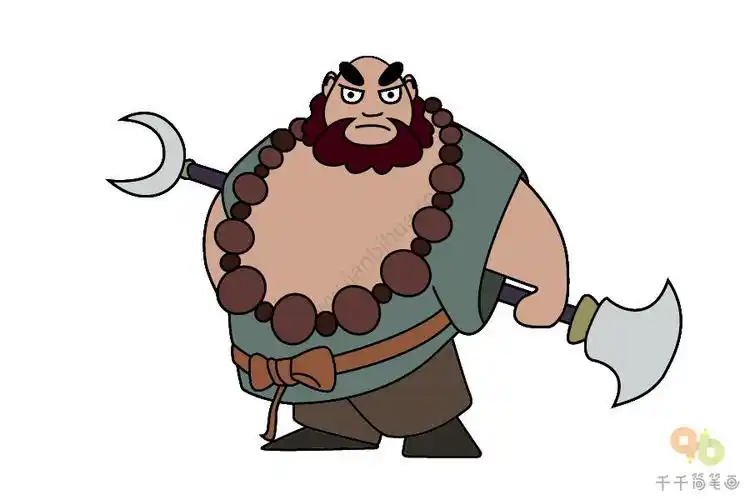 鲁智深简笔画_水浒传人物简笔画