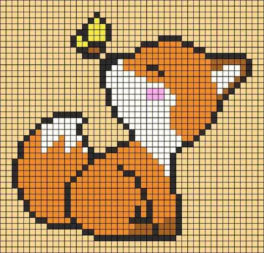 像素图棒针提花动物