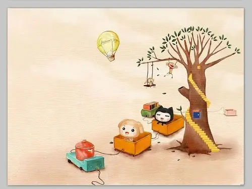 精选7张可爱的卡通动漫ppt背景图片