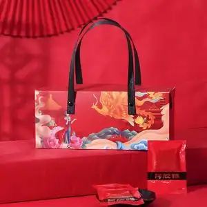 凤栖阿胶糕包装盒纸盒纯手工250g节日国潮唐风手提袋烘焙礼盒组合