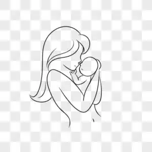 抱着孩子的母亲简笔画图片