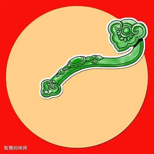 步骤4:给如意上色,留白边剪下并将其粘贴到准备好的牛皮纸上,可以使