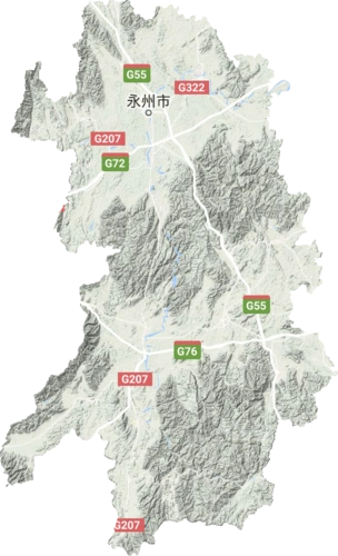 永州市高清地形地图