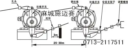 双向拉绳开关接线图