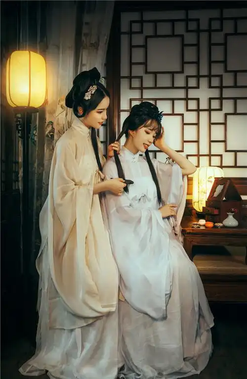 汉服双姝簪花阁定制春夏日常款明立领对襟长衫汉服