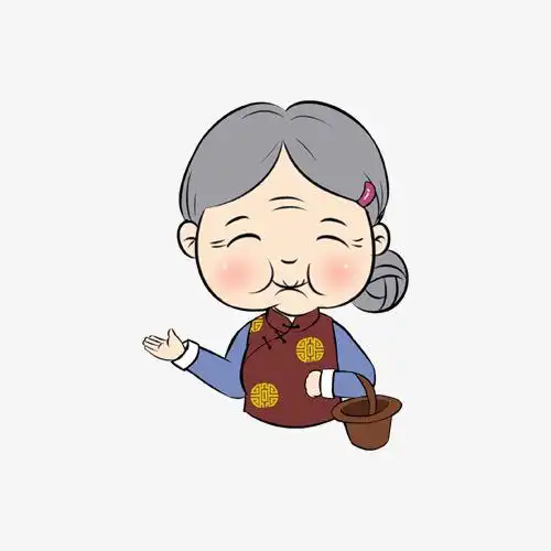 手绘提篮子的老婆婆免抠png素材下载_高清图片png格式