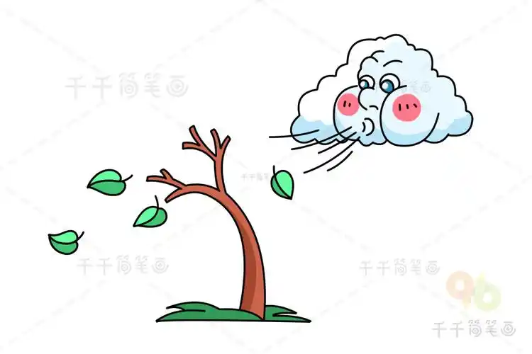 风简笔画幼儿绘画