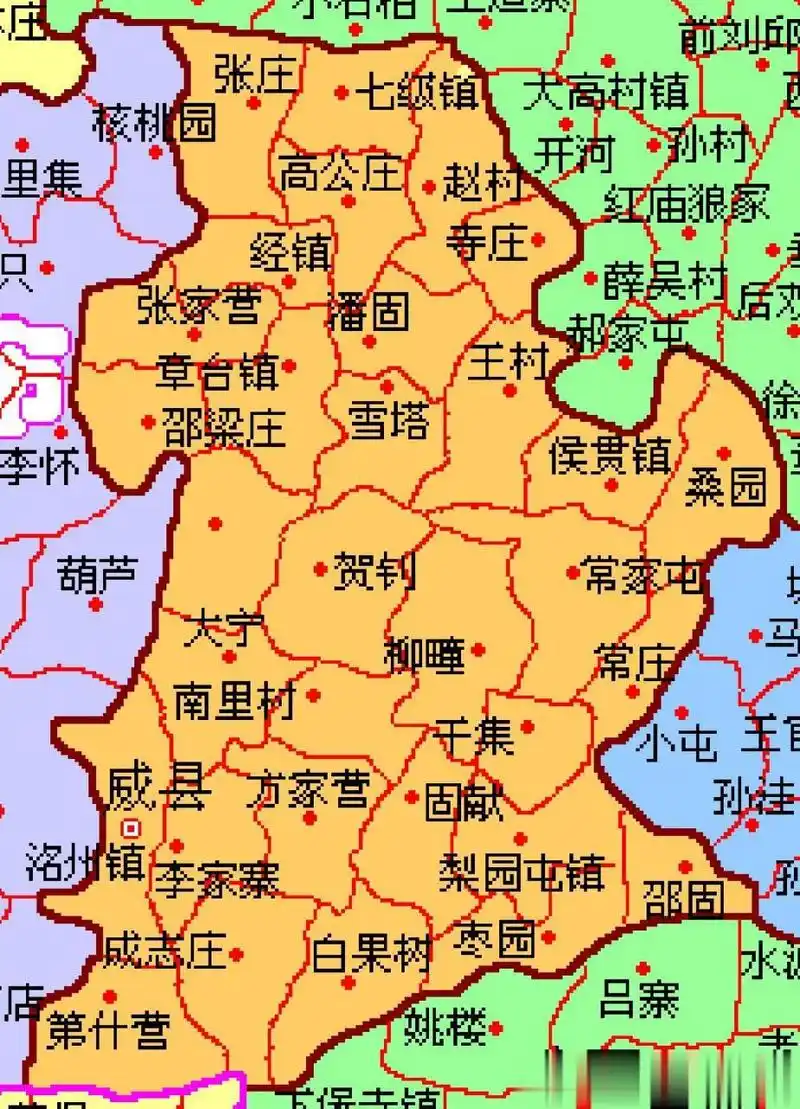 河北省邢台市威县行政区划图
