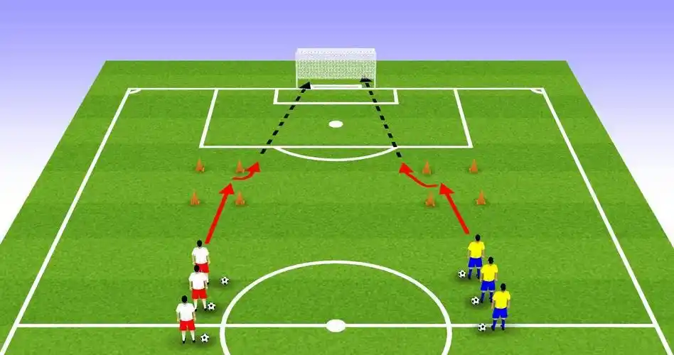 【教练角】足球技术:带球变线 射门练习-新闻100