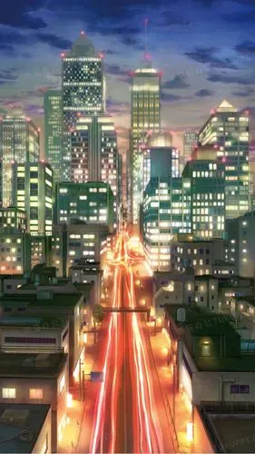 日本动漫繁华都市建筑高楼大厦