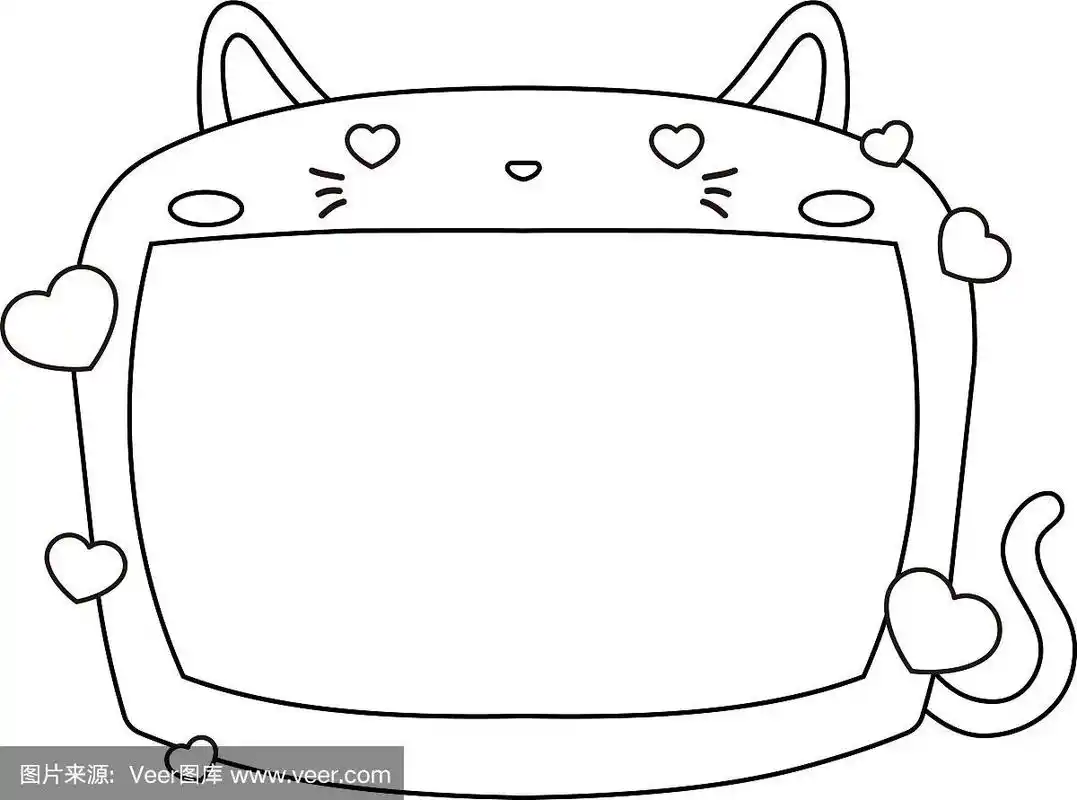 可爱的小猫白板轮廓