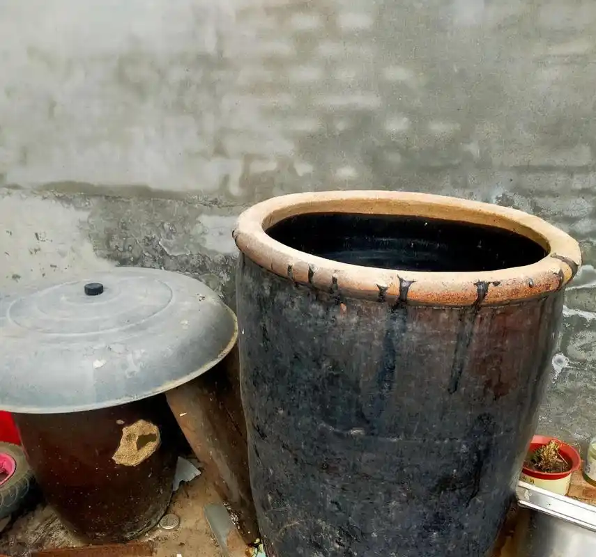 八零后记忆里的水缸,大的用来存水,小的用来腌咸菜.满满都是回忆.