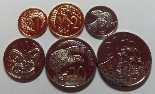 新西兰 1988年 6枚【 伊莉莎白二世女王 少女像 高冠 】小套币(大图