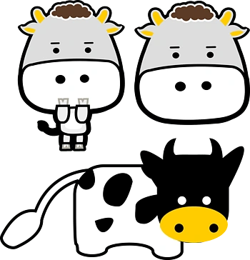 矢量卡通可爱奶牛素材