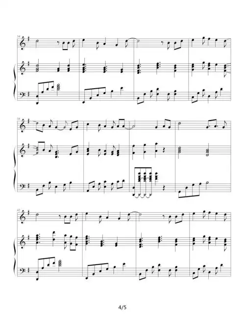 笑忘歌 g调 钢琴谱 五线谱