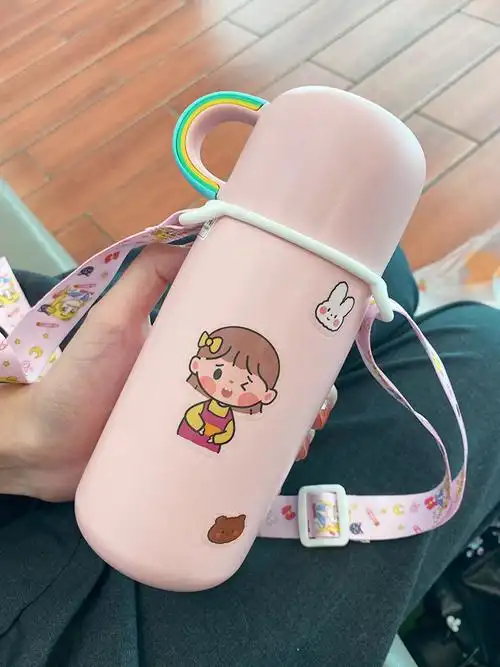 可爱的保温杯女少女心带盖子可喝水有盖一年级小学生冬天用的杯子