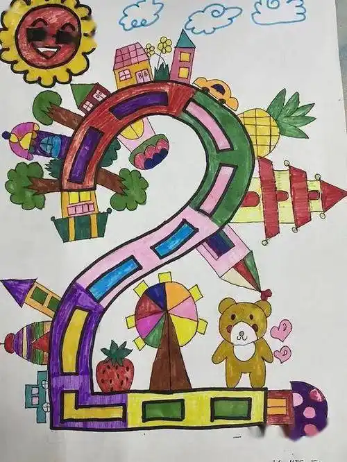 潍坊市育华学校数字作画,超有趣_数学_绘画_作品