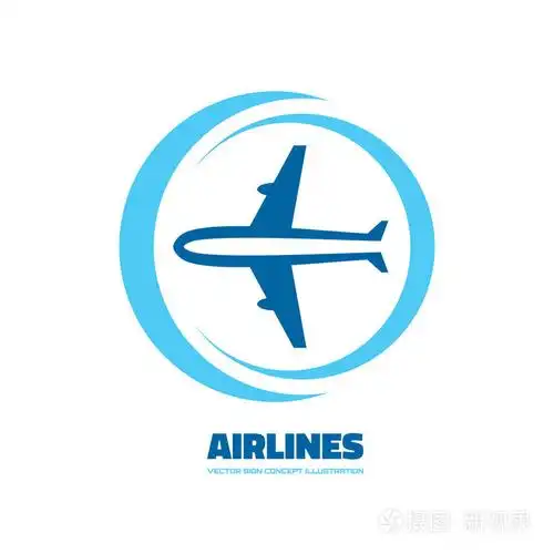 航空公司矢量标志概念. 飞机插图. 飞机