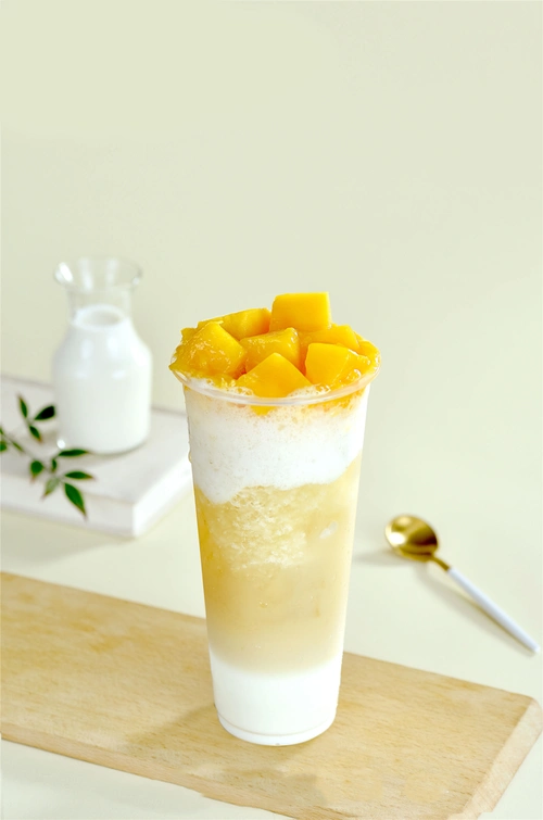 文艺香浓芒果奶昔奶茶店海报背景