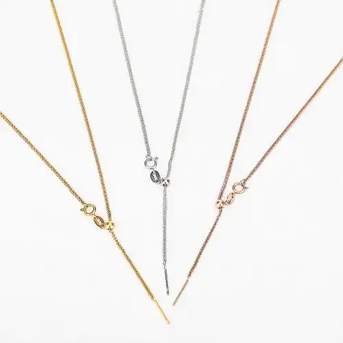 18k金色针式万能肖邦链项链女百搭小众设计感钛钢不掉色diy锁骨链