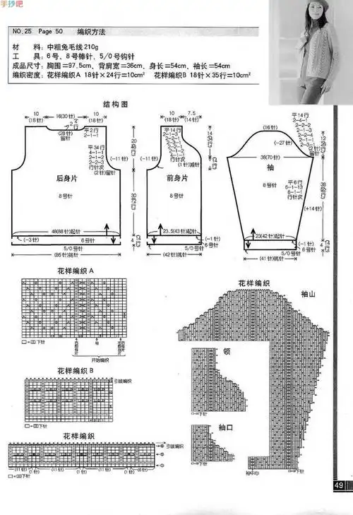 棒针编织多款日版女士开衫毛衣的方法图解